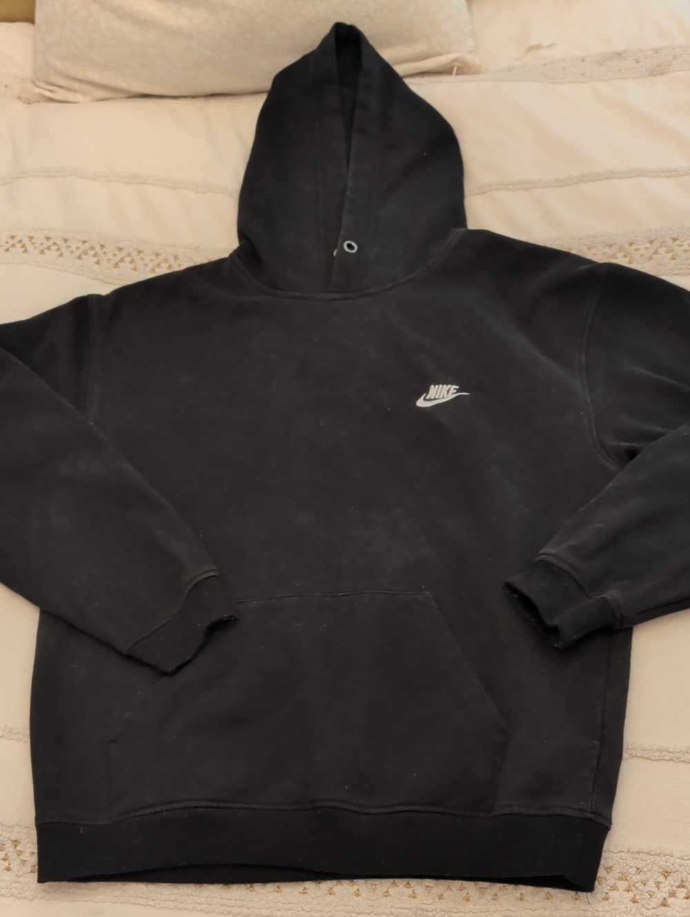 Nike Black Pullover Hoodie with White Swoosh